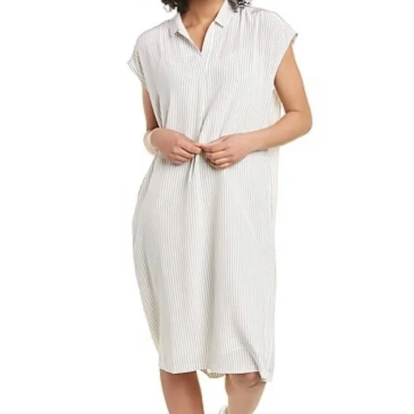 white christmas dresses Eileen Fisher Women's Puckered Organic Linen Grid Classic Collar Dress –  Channers